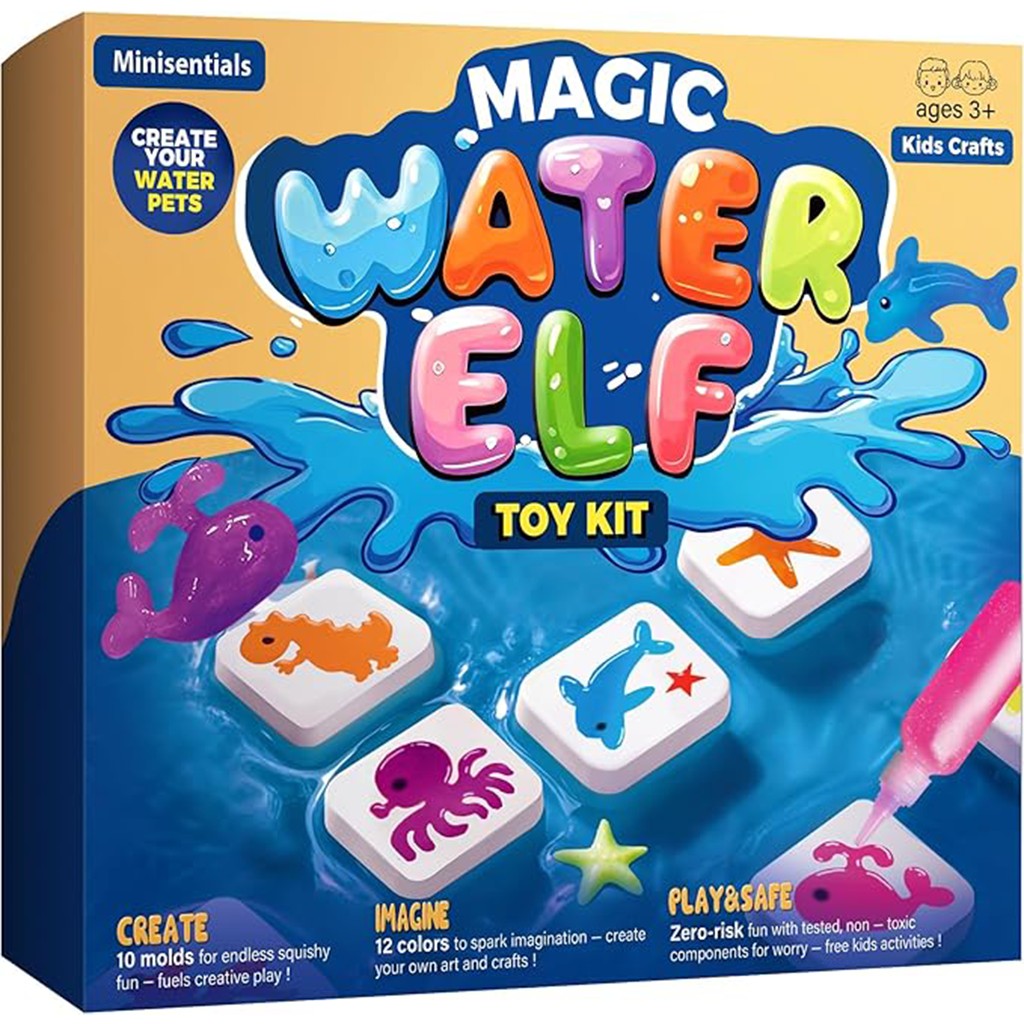 Magic Water Elf Toy Kit - Magic Gel Water Pets DIY Squishy Maker Toys - Art Crafts Kits for Kids Make Your Own Squishies - Birthday Gifts for Girls Boys Ages 6 7 8 9 10 Years Old