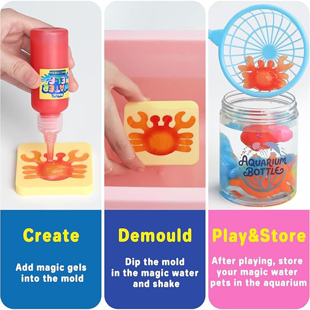 Magic Water Elf Toy Kit - Magic Gel Water Pets DIY Squishy Maker Toys - Art Crafts Kits for Kids Make Your Own Squishies - Birthday Gifts for Girls Boys Ages 6 7 8 9 10 Years Old