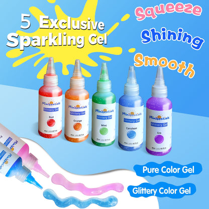 Aqua Fairy Water Gel Kit - Magic Water Elf Toy Handmade Water Animal Set - 10 Colors Magic Gel Aqua Art 6 Molds Squishy Maker - Party Favor Birthday Christmas DIY STEM Gifts for 3-8 Year Old Kids