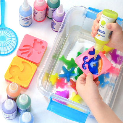 Aqua Fairy Water Gel Kit - Magic Water Elf Toy Handmade Water Animal Set - 10 Colors Magic Gel Aqua Art 6 Molds Squishy Maker - Party Favor Birthday Christmas DIY STEM Gifts for 3-8 Year Old Kids